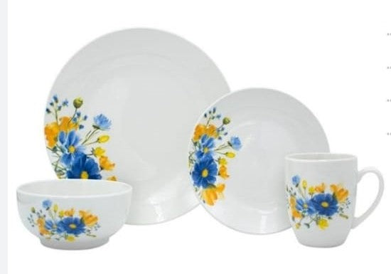 Studio Nova Painted Rhea Flowers 6 Piece Porcelain Dinnerware Set
