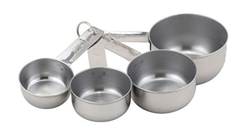 HIC Measuring Cups Set w/ Engraved Measurements 4 Piece Set , Stainless Steel