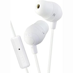 JVC HA-FR37-W Marshmallow Earphones Earbuds with Microphone, White