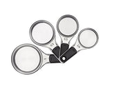 OXO Good Grips Measuring Cups with Magnetic Snaps, Stainless Steel, 1/*4, 1/3, 1/2, 1 Cup, Dishwasher Safe