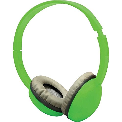 Coby CV-H821GRN Color Kids Over the Head Headphones with Microphone, Green