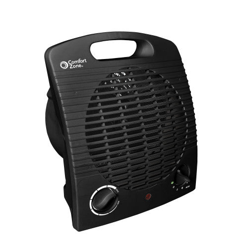 Comfort Zone CZ35EBK Personal Heater, 1500W with Energy Save Technology, Fan-Forced Mini Warmer for Small Room, Over-Heating & Tip-Over Switch Protection, Black