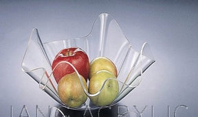 Huang Acrylic 11.5" Rippled Fruit Bowl (11.5" x 8.5" x 5.75")