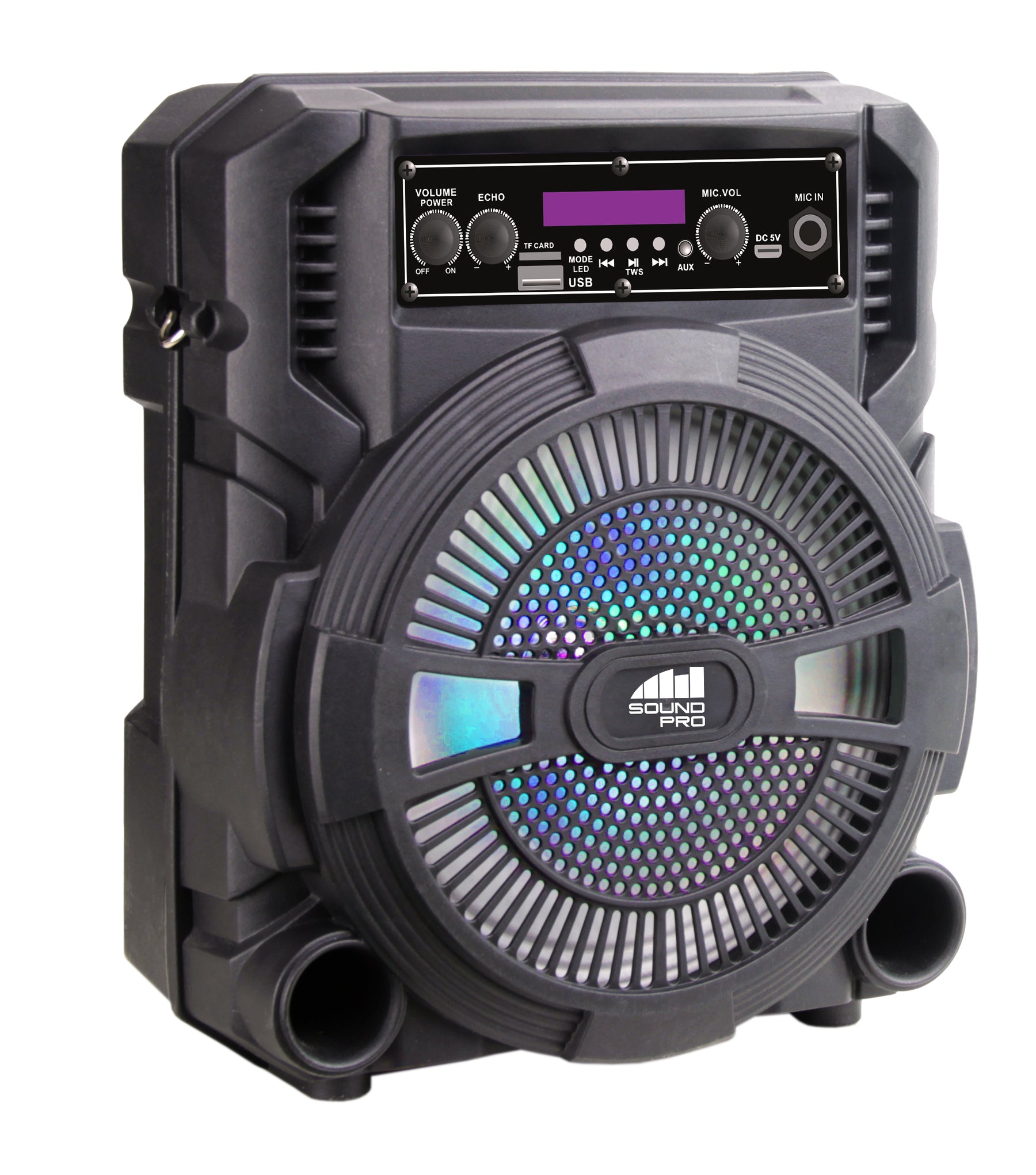 Naxa - Portable 8″ Bluetooth Party Speaker with Disco Light