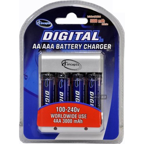 Sakar MO-1870 Digital Concepts Overnight Charger With 4 AA NIMH Rechargeable Batteries  BATTANDCHARGE BATTAA4PK