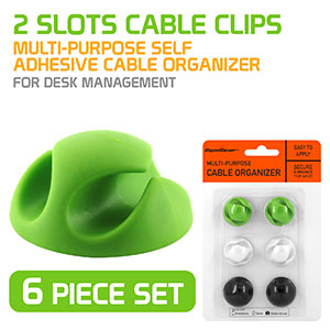 Cyongear Cable Clips, 6 Piece Multi-color Set - Multi-Purpose Self Adhesive Cable Organizer