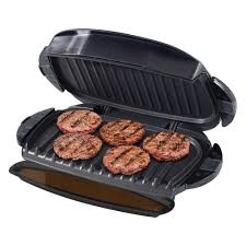 George Foreman The Next Grilleration 72" Grill with dishwasher safe removable plates, Serves 5, Black