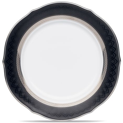Noritake Austin Platinum, Accent Plate Scalloped 9", Porcelain, Dishwasher Safe