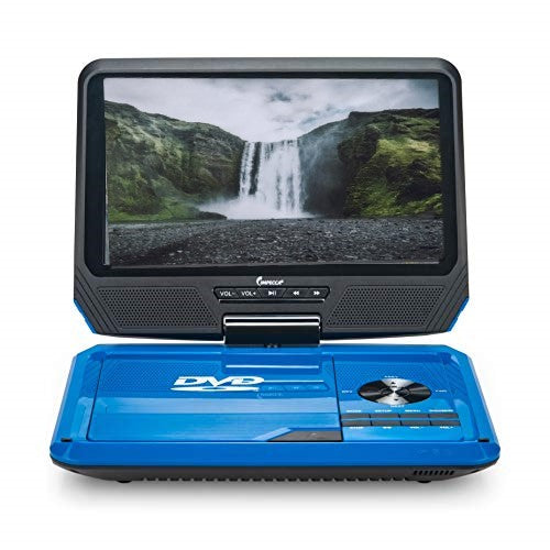 IMPECCA DVP-917B 9-inch 270° Swivel Screen Portable DVD Player, Blue