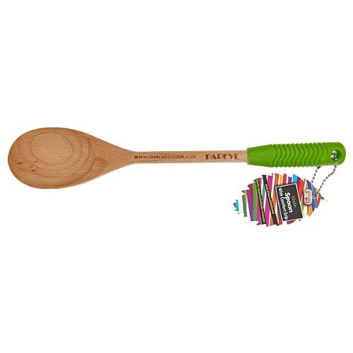 The Kosher Cook Deluxe Wood Spoon, Green/Pareve