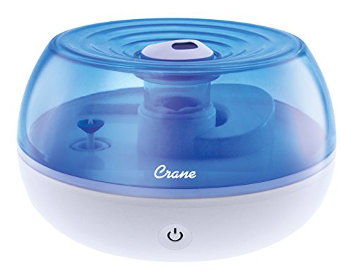 Crane Personal Ultrasonic Cool Mist Humidifier, Great for Travel, 0.2 Gallon, Filter Free, Blue and White