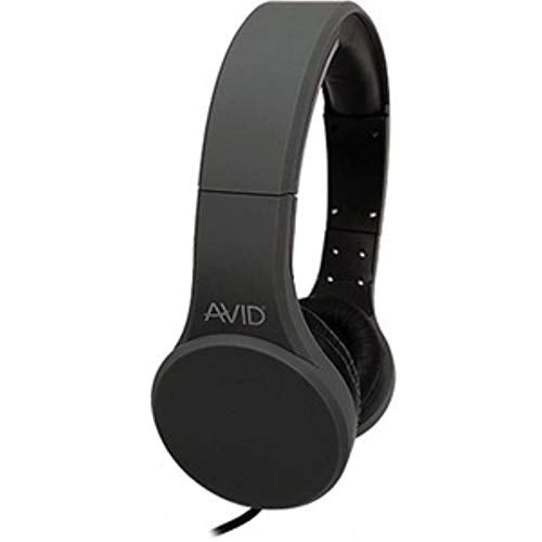 Avid Products Inc Stereo OverEar Headphones with In-Line Microphone, Gray 3.5mm