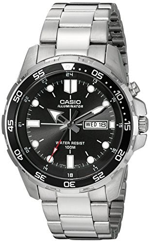 Casio Men's MTD-1079D-1AV Super Illuminator Diver Analog Display Quartz Silver Watch