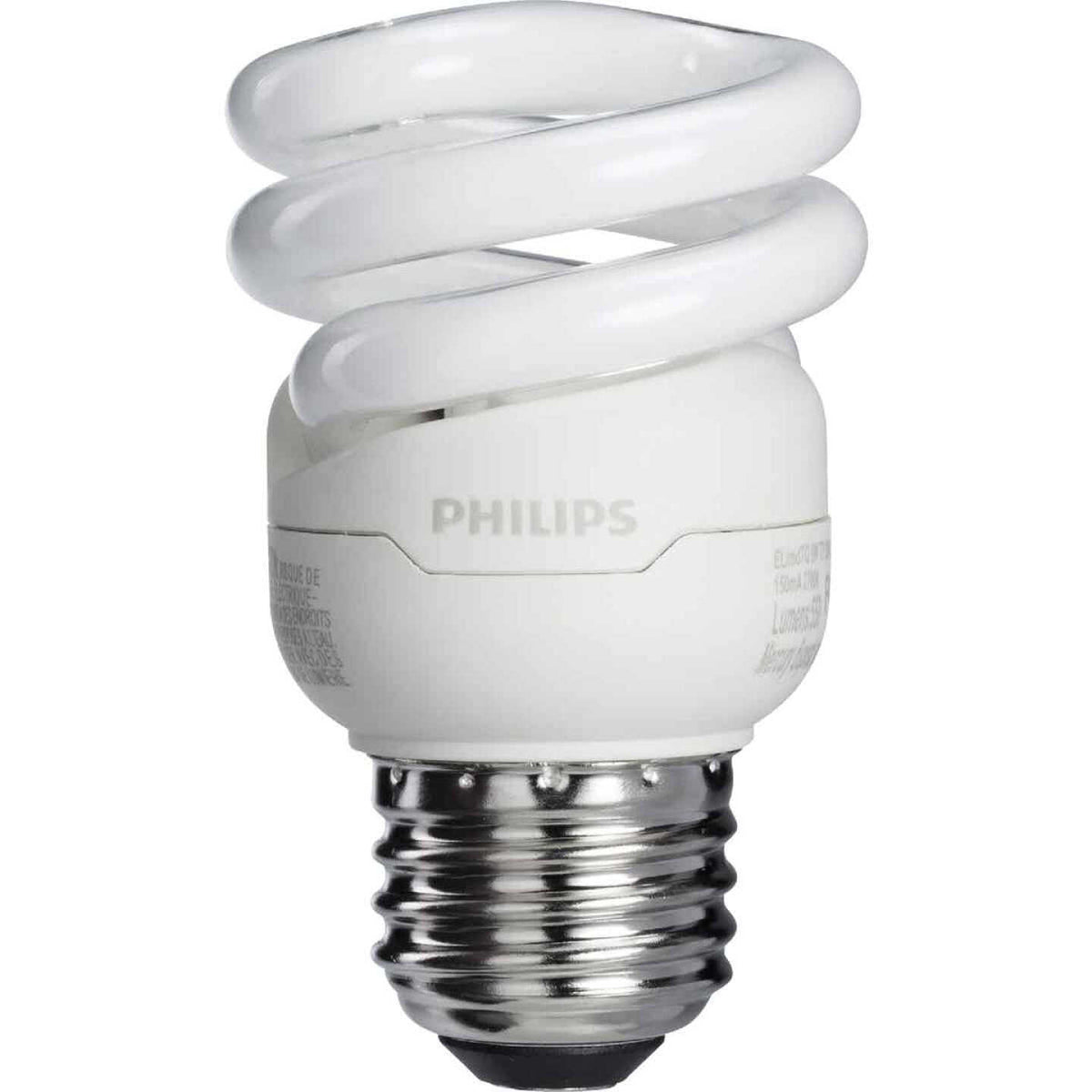 Philips - 4 Pack LED Compact Fluorescent Light Bulb, 9-Watt (40-Watt Equivalent) Soft White