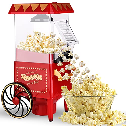 5 Core Popcorn Machine Retro Vintage Style Hot Air Popcorn Maker