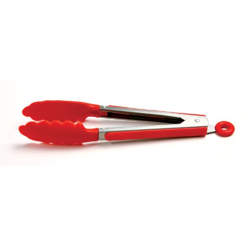 Norpro 9-Inch Grip EZ Stainless and Nylon Tongs, Red