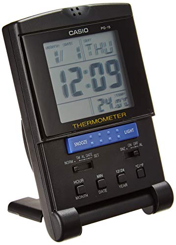 Casio PQ15-1K Travel Alarm Clock with Thermometer