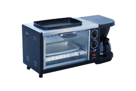 Sunpentown BM-1118 Stainless Steel 3-in-1 Breakfast Maker Toaster Oven, Black