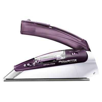 Rowenta DA1560 Travel-Ready 1000W 200 Hole Compact Steam Iron with Stainless Steel Soleplate, Purple - able to switch between 120-Volt and 240-Volt Dual Voltage TRAVELD