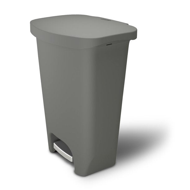 Glad Plastic Step Trash Can with Odor Protection - Gray