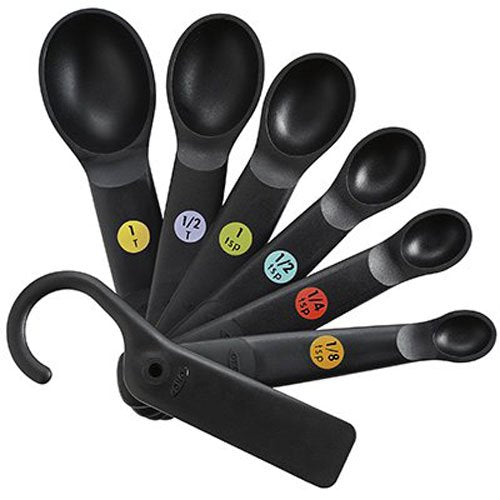 OXO Good Grips 7 Piece Plastic Measuring Spoons Set, Black