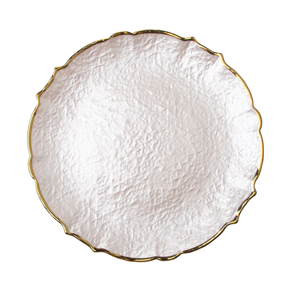 Vikko Decor - Cedar Design - Glass Charger - Assorted Colors