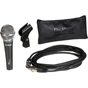 OnStage - Dynamic Handheld Microphone with Mic Clip, 20'XLR Cable, and Carry Bag