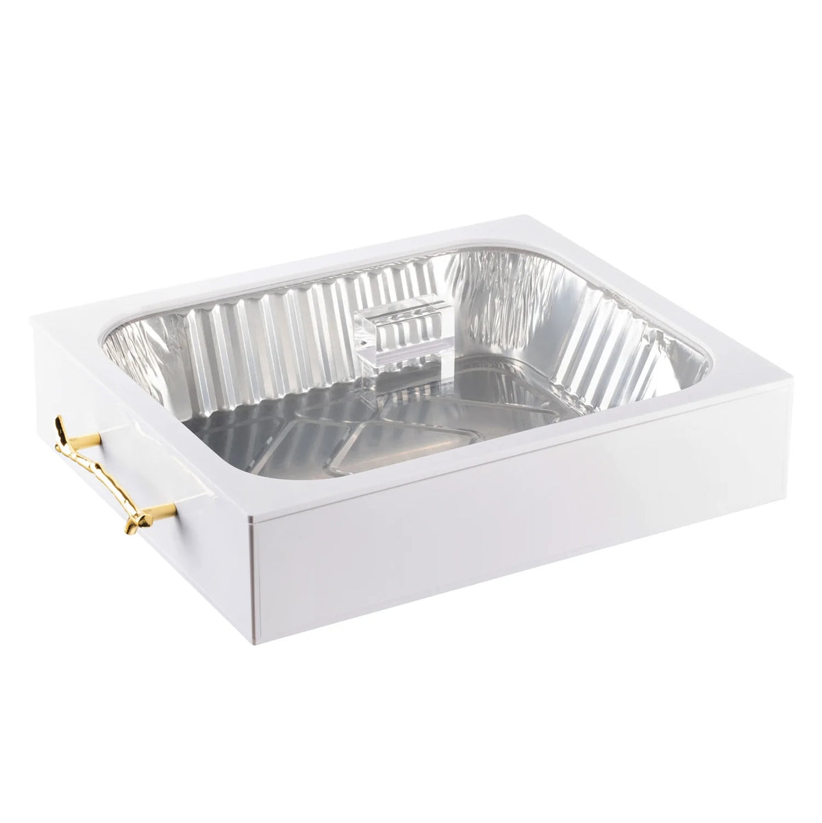 Waterdale 3 Part, 9 x13 Smart Pan Holder with Twig Handles - White & Gold