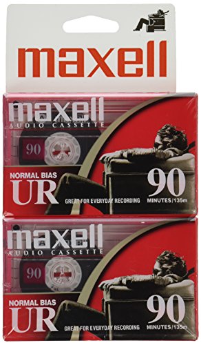 Maxell 108527 UR-90 Blank Audio Cassette Tape, 2 Pack