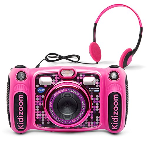 VTech Kidizoom Duo 5.0 Deluxe Digital Selfie Camera with MP3 Player and Headphones, Pink  256 MB built-in memory, msd slot up to 32GB