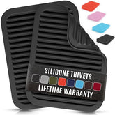 Zulay 2 Pack 9"x12" Silicone Trivets, Black