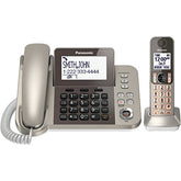 Panasonic KX-TGF350N DECT 6.0 1-Handset Corded/Cordless Telephone, Champagne Gold - Answering Machine; Talking Caller ID; Baby Monitor; 3-way Conference; Headset Port; Up to 6 Handsets (has belt clip)