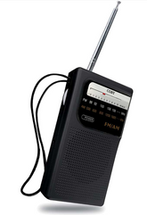 Coby Pocket Size AM/FM Radio, Black, AA Batteries Included