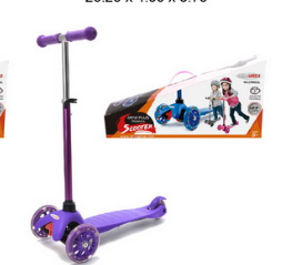 ChromeWheels Three Wheels Kick Scooter for Kids - Purple