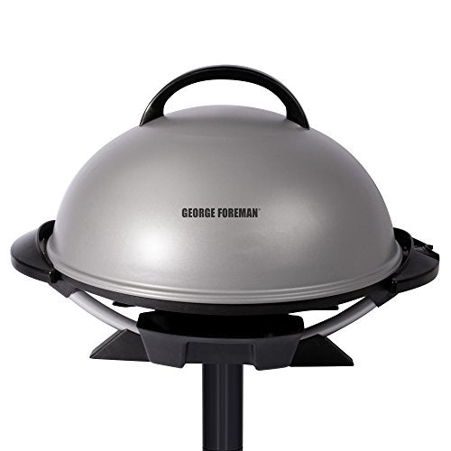 George Foreman (Model GFO240S) Indoor/Outdoor Electric Grill, Silver (15 Serving)