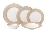 Joseph Sedgh 6480Y-20 20 Piece Dinnerware Set, Marilyn (Big Plate, Small Plate, Salad Plate, Soup Bowl, Compote Bowl)
