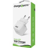 Chargeworx USB Wall Charger , Wall Adapter , White (For ISRAEL)