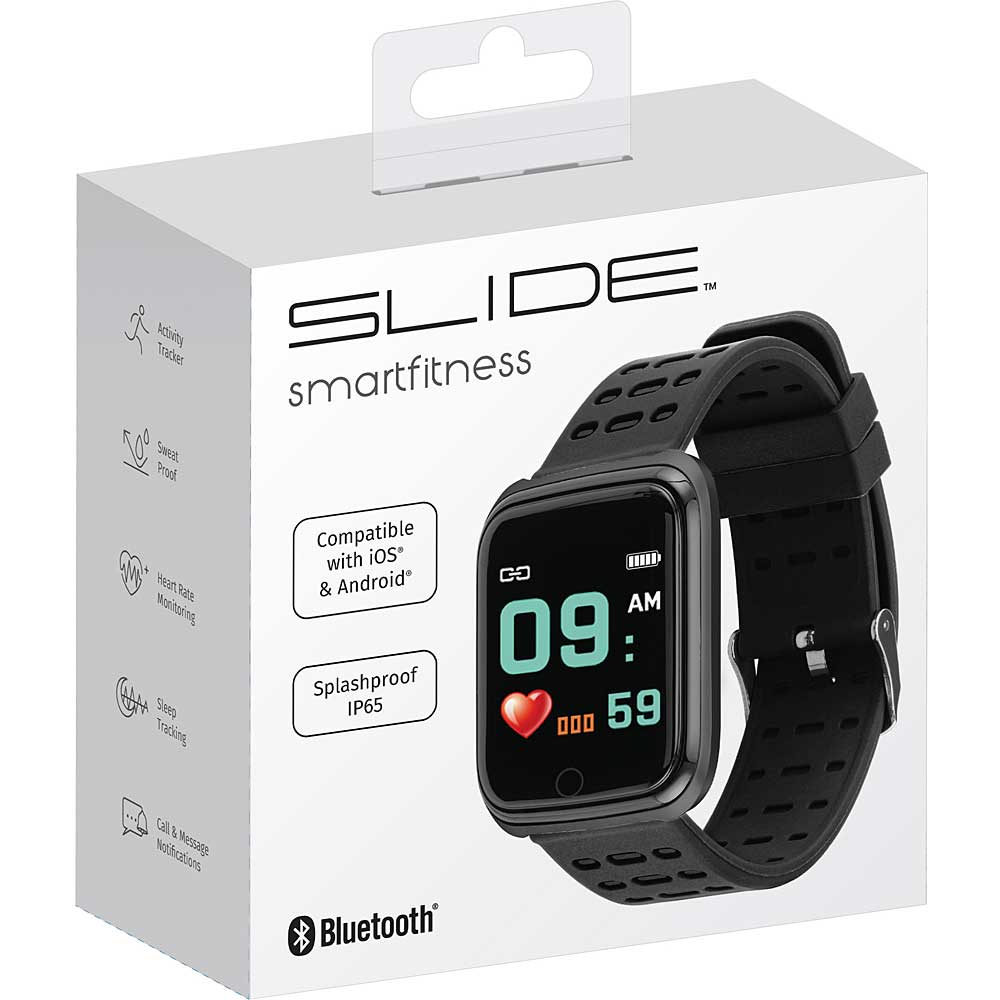 Slide Fitness Sweatproof / Water Resistant Smart Watch, Gunmetal