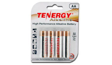 Tenergy AA High Top High Drain Alkaline Batteries, 8 Pack BATTAA8PK