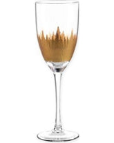 Qualia Lava 11 Oz Wine Water Goblet Glass, Gold , Sets of 4