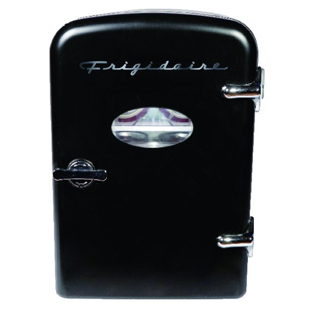 Frigidaire - Portable Retro 6-Can Mini Personal Beverage Refrigerator, Black