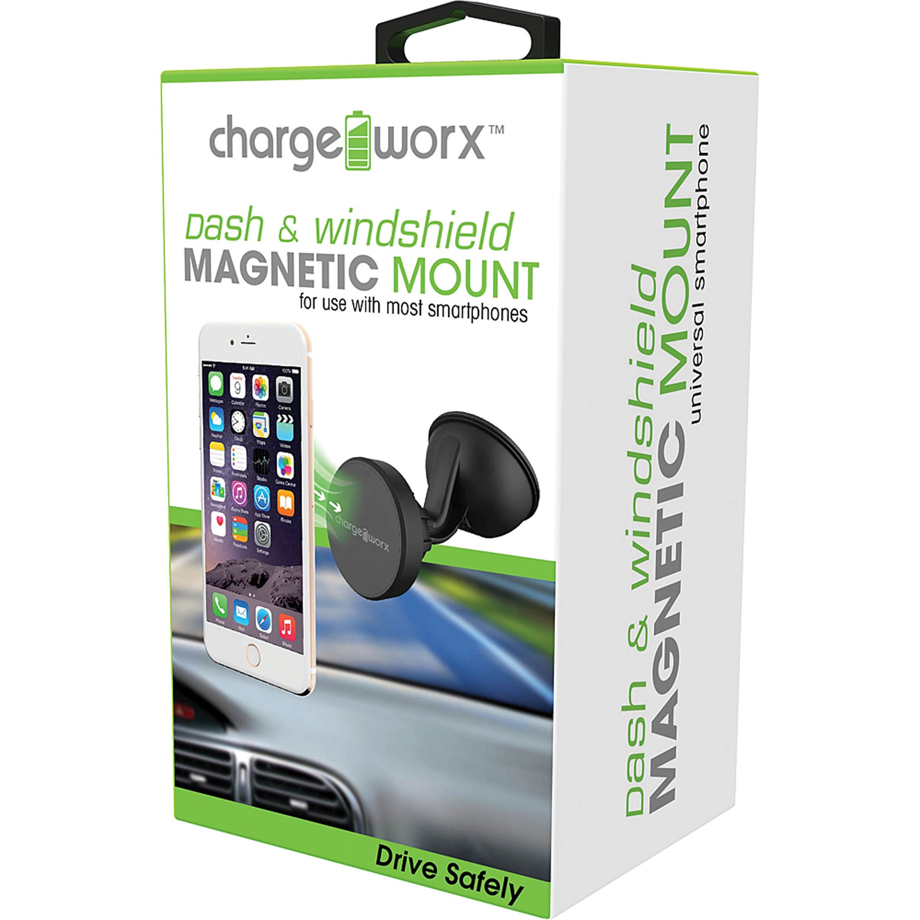Chargeworx CX9903BK Magnetic Car Windshield Mount Holder for Phones & Gps's