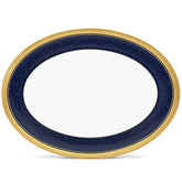 Noritake Odessa Cobalt Gold 12" Oval Serving Platter