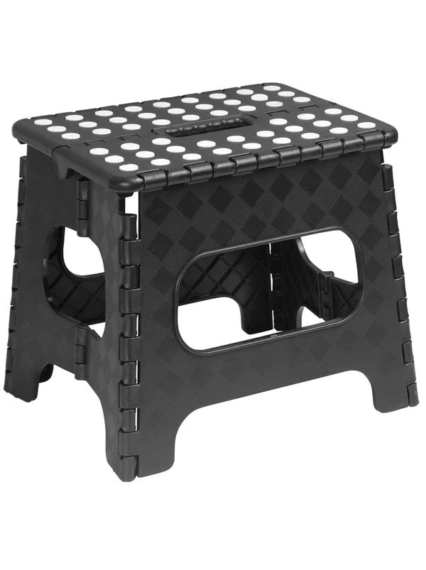 Superio Folding Step Stool with Anti-Slip Surface 11", Holds Up To 300 lbs, Convenient Carry Handle