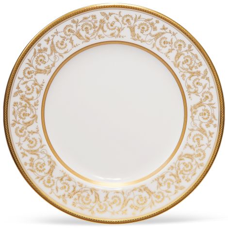 Noritake Summit Gold 8.5" Salad Plate, Fine Bone China, Dishwasher Safe