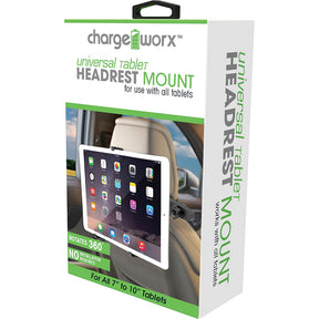 Chargeworx Universal Tablet Headrest Mount for Car (7"-10")