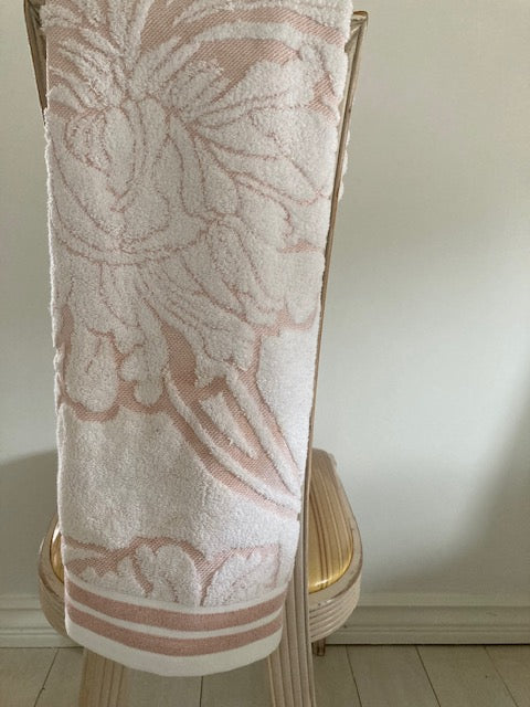 European Art Rose Gold Metallic Flower Hand Towel