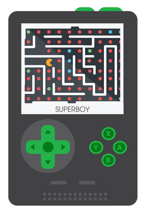 Samvix Superboy Kosher Game Console - 300+ Games Including Mario, Black