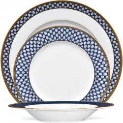 Noritake Blueshire 16 Piece Fine Bone China Dinnerware Set, Service for 4